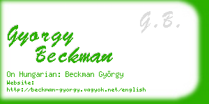gyorgy beckman business card